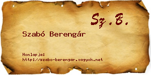 Szabó Berengár névjegykártya